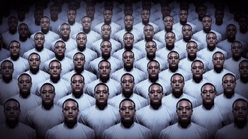 Movie still from “Dels - Shapeshift” (2010), directed by Us – Wide shot, Overhead angle