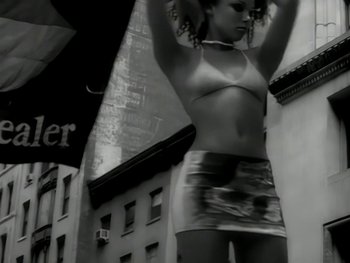 Movie still from “The Rolling Stones - Love Is Strong” (1994), directed by David Fincher – Medium shot, Low angle