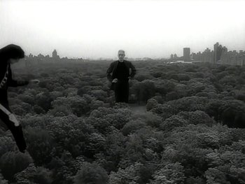 Movie still from “The Rolling Stones - Love Is Strong” (1994), directed by David Fincher – Wide shot, High angle