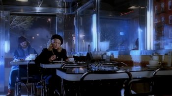 Movie still from “Madonna - Bad Girl” (1993), directed by David Fincher – Medium shot, High angle