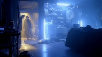 Movie still from “Madonna - Bad Girl” (1993), directed by David Fincher – Wide shot, Low angle