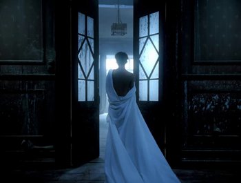 Movie still from “George Michael - Freedom! ’90” (1990), directed by David Fincher – Wide shot, Low angle