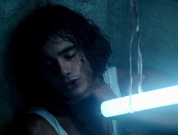 Movie still from “George Michael - Freedom! ’90” (1990), directed by David Fincher – Medium shot, Low angle