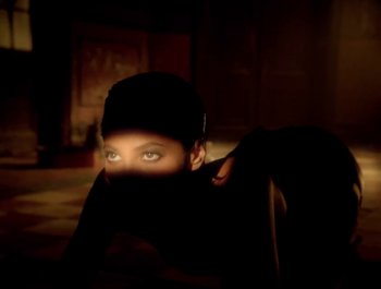 Movie still from “George Michael - Freedom! ’90” (1990), directed by David Fincher – Extreme Close Up shot, High angle