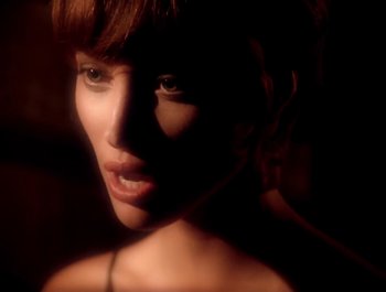 Movie still from “George Michael - Freedom! ’90” (1990), directed by David Fincher – Close Up shot, High angle