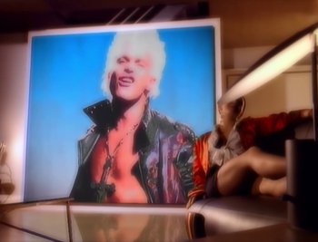 Movie still from “Billy Idol - Cradle Of Love” (1990), directed by David Fincher – Extreme Close Up shot, Low angle