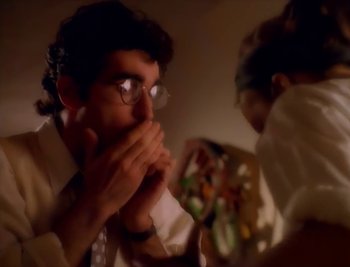 Movie still from “Billy Idol - Cradle Of Love” (1990), directed by David Fincher – Extreme Close Up shot, High angle