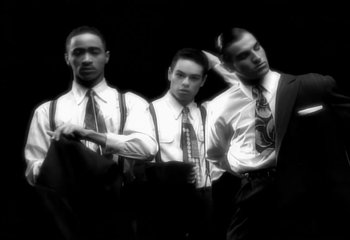 Movie still from “Madonna - Vogue” (1990), directed by David Fincher – Medium shot, Low angle