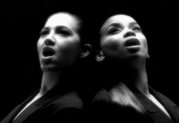 Movie still from “Madonna - Vogue” (1990), directed by David Fincher – Close Up shot, Low angle