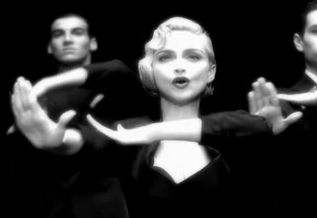 Movie still from “Madonna - Vogue” (1990), directed by David Fincher – Close Up shot, Low angle