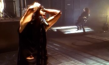 Movie still from “Aerosmith - Janie’s Got A Gun” (1989), directed by David Fincher – Medium shot, High angle