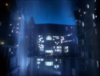 Movie still from “Madonna - Express Yourself” (1989), directed by David Fincher – Extreme Wide shot, Low angle