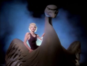 Movie still from “Madonna - Express Yourself” (1989), directed by David Fincher – Medium shot, Low angle