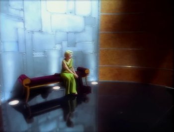 Movie still from “Madonna - Express Yourself” (1989), directed by David Fincher – Wide shot, High angle