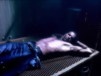 Movie still from “Madonna - Express Yourself” (1989), directed by David Fincher – Medium shot, High angle