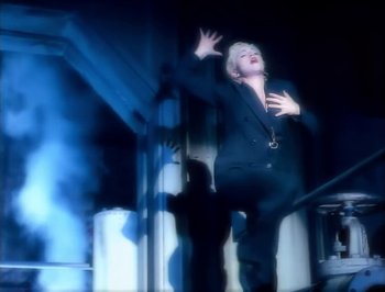 Movie still from “Madonna - Express Yourself” (1989), directed by David Fincher – Wide shot, Low angle