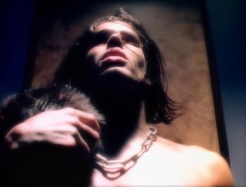 Movie still from “Madonna - Express Yourself” (1989), directed by David Fincher – Extreme Close Up shot, Low angle