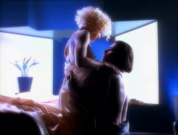 Movie still from “Madonna - Express Yourself” (1989), directed by David Fincher – Extreme Close Up shot, Low angle