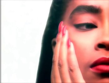 Movie still from “Jody Watley - Real Love” (1989), directed by David Fincher – Extreme Close Up shot, High angle