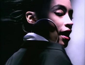 Movie still from “Jody Watley - Real Love” (1989), directed by David Fincher – Close Up shot, Low angle