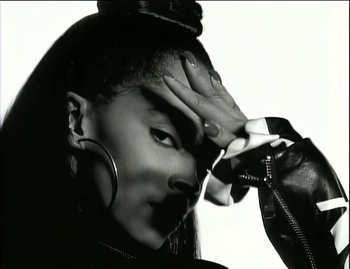 Movie still from “Jody Watley - Real Love” (1989), directed by David Fincher – Extreme Close Up shot, High angle