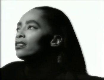 Movie still from “Jody Watley - Real Love” (1989), directed by David Fincher – Extreme Close Up shot, Low angle