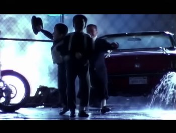 Movie still from “Paula Abdul - Forever Your Girl” (1989), directed by David Fincher – Wide shot, Low angle