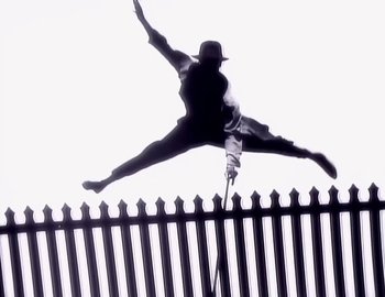 Movie still from “Paula Abdul - Straight Up” (1988), directed by David Fincher – Wide shot, Low angle