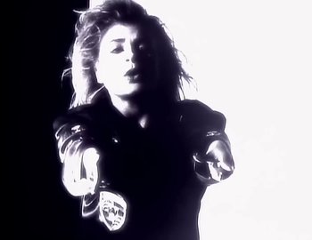 Movie still from “Paula Abdul - Straight Up” (1988), directed by David Fincher – Medium shot, Low angle