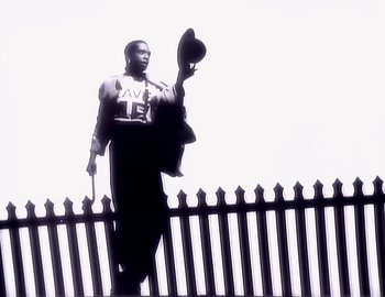 Movie still from “Paula Abdul - Straight Up” (1988), directed by David Fincher – Medium shot, Low angle