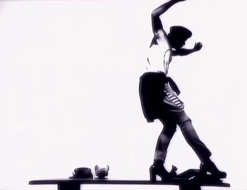 Movie still from “Paula Abdul - Straight Up” (1988), directed by David Fincher – Medium shot, Low angle