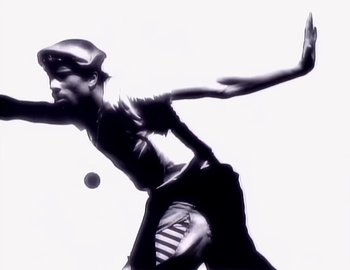 Movie still from “Paula Abdul - Straight Up” (1988), directed by David Fincher – Medium shot, Low angle