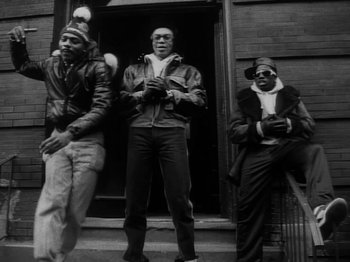 Movie still from “Michael Jackson - Bad” (1987), directed by Martin Scorsese – Medium shot, Low angle