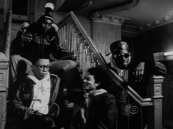 Movie still from “Michael Jackson - Bad” (1987), directed by Martin Scorsese – Wide shot, Low angle