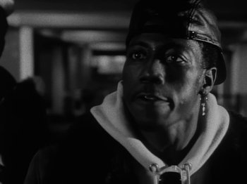 Movie still from “Michael Jackson - Bad” (1987), directed by Martin Scorsese – Close Up shot, Low angle