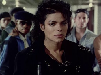 Movie still from “Michael Jackson - Bad” (1987), directed by Martin Scorsese – Close Up shot, High angle