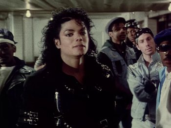 Movie still from “Michael Jackson - Bad” (1987), directed by Martin Scorsese – Close Up shot, Over the shoulder angle