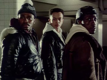 Movie still from “Michael Jackson - Bad” (1987), directed by Martin Scorsese – Medium shot, High angle