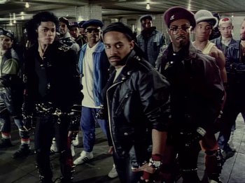 Movie still from “Michael Jackson - Bad” (1987), directed by Martin Scorsese – Medium shot, High angle
