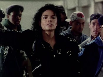 Movie still from “Michael Jackson - Bad” (1987), directed by Martin Scorsese – Close Up shot, High angle