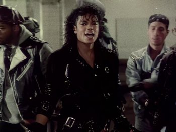 Movie still from “Michael Jackson - Bad” (1987), directed by Martin Scorsese – Close Up shot, High angle