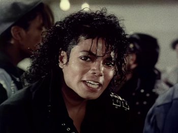 Movie still from “Michael Jackson - Bad” (1987), directed by Martin Scorsese – Close Up shot, High angle