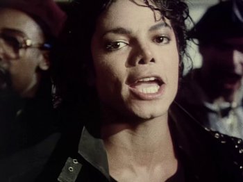Movie still from “Michael Jackson - Bad” (1987), directed by Martin Scorsese – Close Up shot, High angle