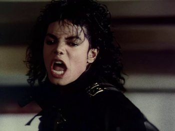 Movie still from “Michael Jackson - Bad” (1987), directed by Martin Scorsese – Close Up shot, High angle