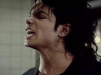 Movie still from “Michael Jackson - Bad” (1987), directed by Martin Scorsese – Extreme Close Up shot, High angle