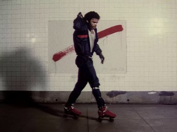 Movie still from “Michael Jackson - Bad” (1987), directed by Martin Scorsese – Wide shot, Low angle