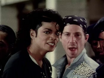 Movie still from “Michael Jackson - Bad” (1987), directed by Martin Scorsese – Close Up shot, High angle