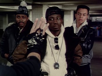 Movie still from “Michael Jackson - Bad” (1987), directed by Martin Scorsese – Medium shot, Over the shoulder angle