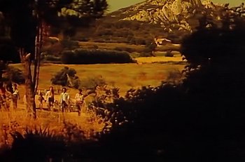 Movie still from “Gipsy Kings - Bamboléo” (1987), directed by David Fincher – Extreme Wide shot, High angle