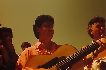 Movie still from “Gipsy Kings - Bamboléo” (1987), directed by David Fincher – Close Up shot, Low angle